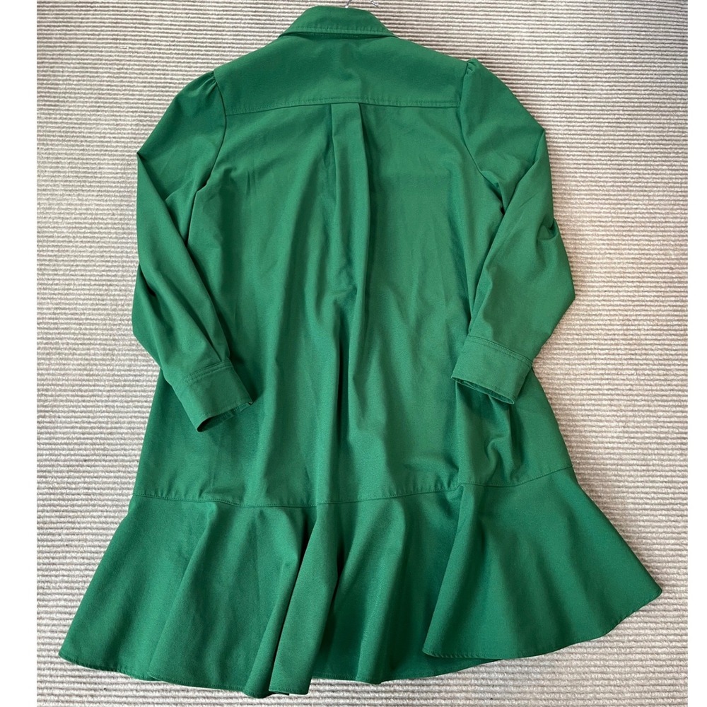 Tuckernuck Royal Pine Callahan Dress Green Flounce Hem Shirt Mini XS NWOT - Picture 4 of 7